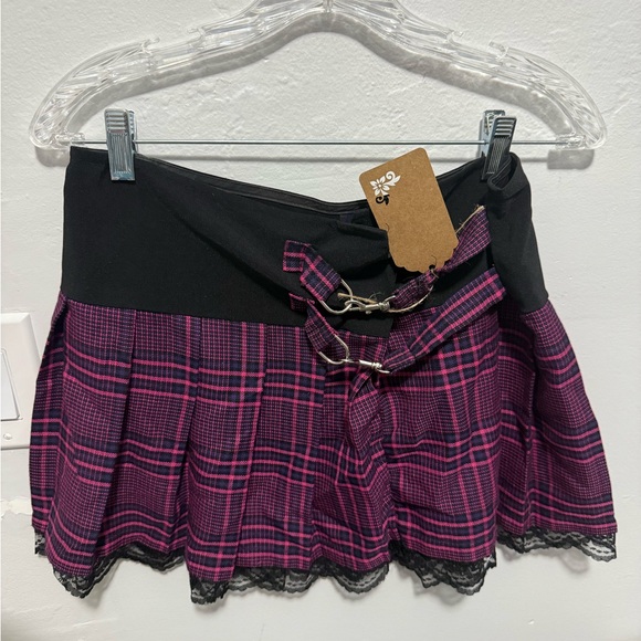 Morbid Threads Dresses & Skirts - Plaid Pink and Black Women's Skirt vintage y2k grunge goth